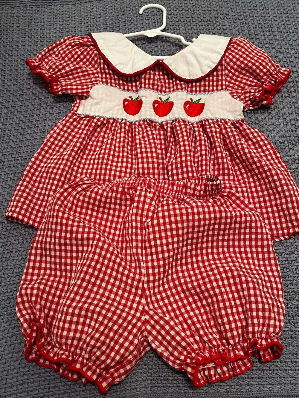 Smocked Red Gingham Back to school outfit